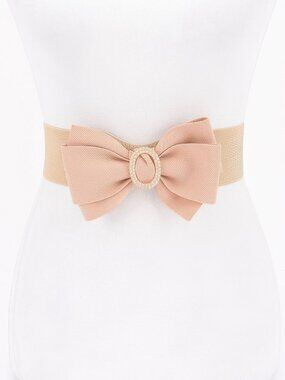 Rhinestone Bow Buckle Stretch Belt